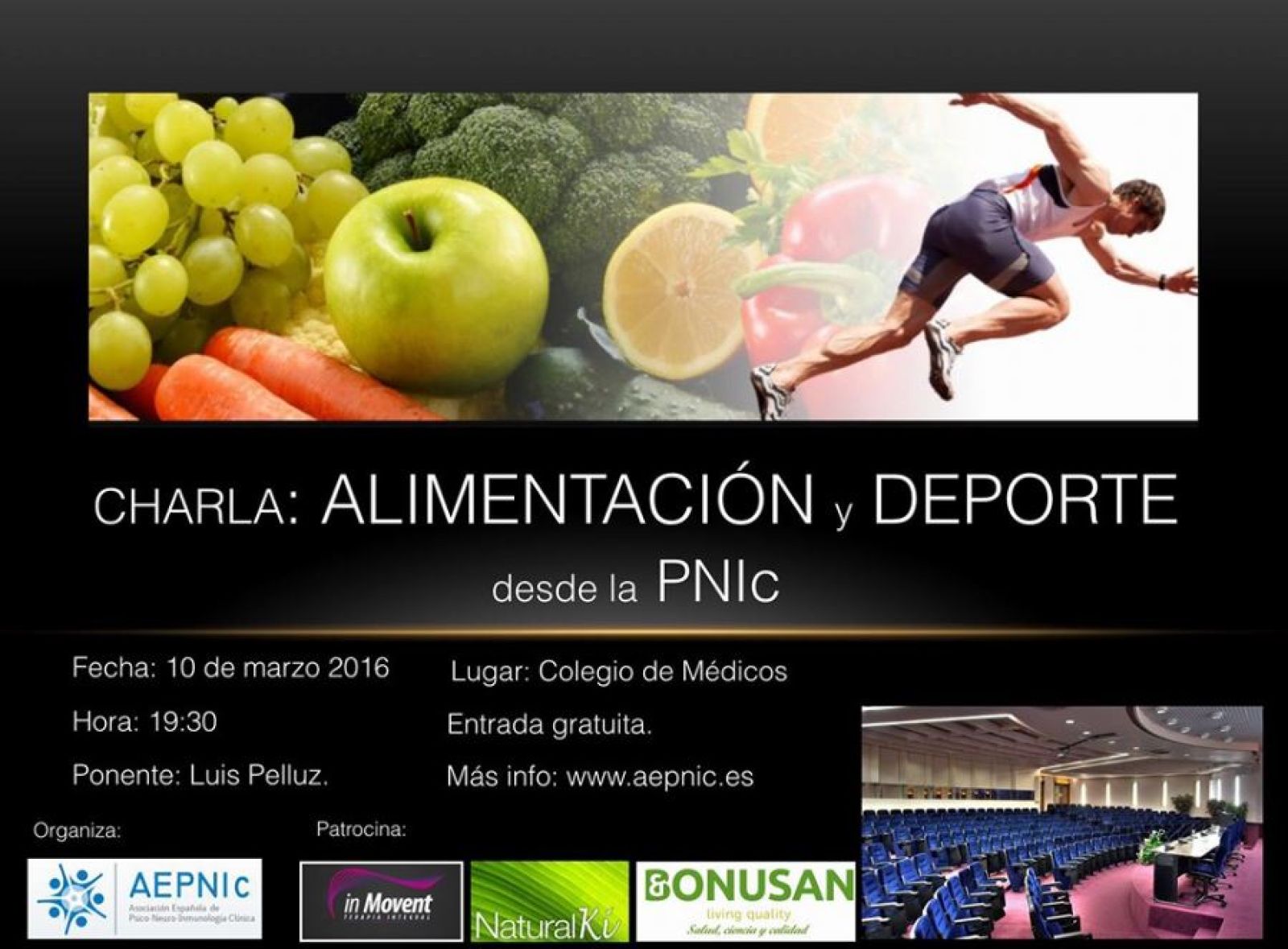 Alimentación y Deporte desde la PNI, en el Colegio de Médicos - 10-03-2016